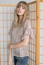 Load image into Gallery viewer, Get In Sequins Top-Pink