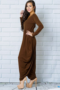 Give Them Harem Jumpsuit-Chestnut